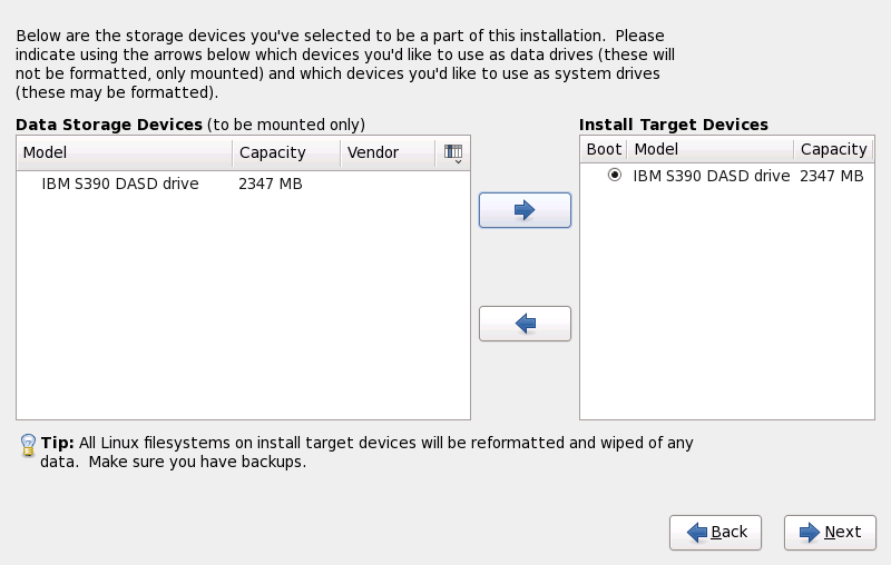 Assign storage devices