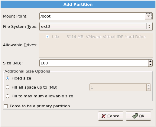 Creating a New Partition